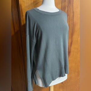 ATHLETA super soft workout top sweater mushroom taupe flattering COMFY Small